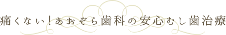 痛くない！あおぞら歯科の安心むし歯治療